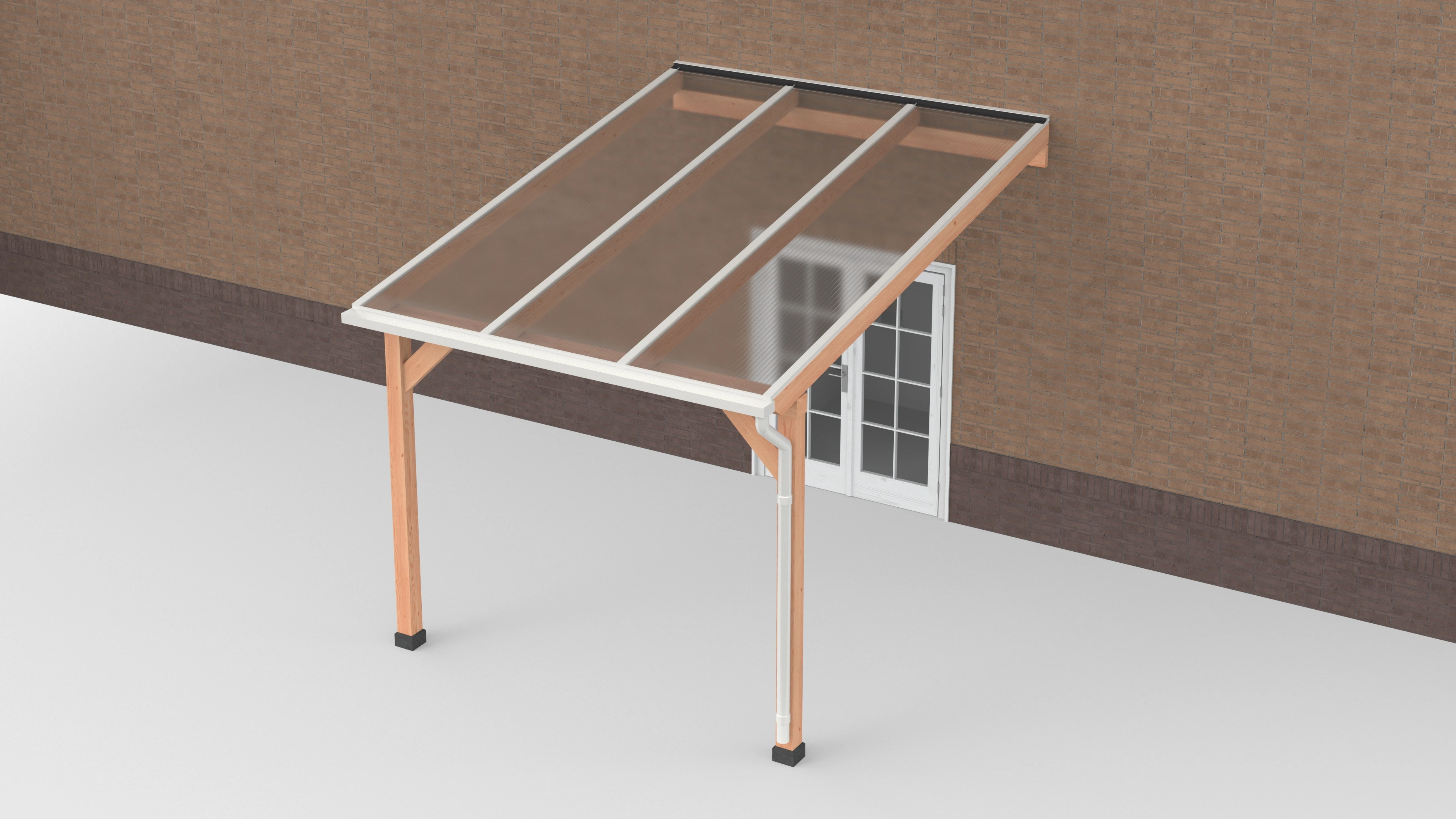 Douglas Terrasoverkapping Wit Polycarbonaat Helder Geschaafd 300 x 400 cm - Afbeelding 1